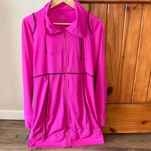 Athleta Women's Fuchsia Pink Full-Zip Tunic jacket Large LIKE NEW